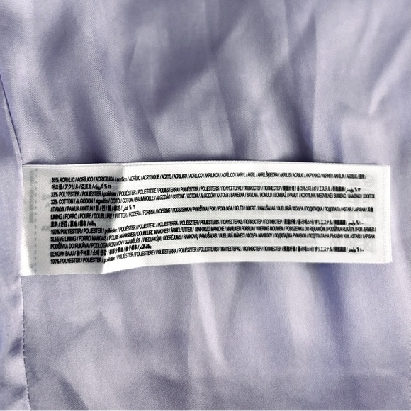 Mango sz M Tweed Jacket, lavender, Cotton mix, EUC, lined, Silver/Pearl buttons - Picture 7 of 7